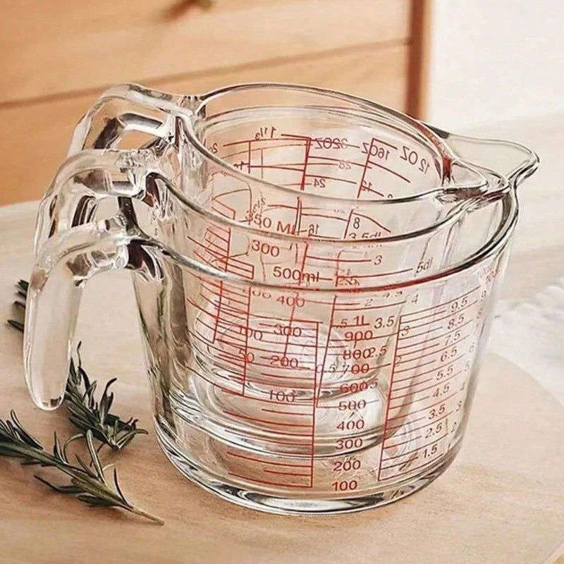 Heat Resistant Glass Measuring Cup With Handle And Scale For Kitchen