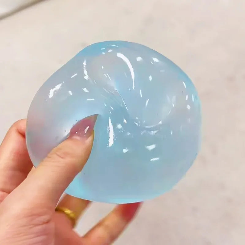 Blue Squishy Toy Cute Mochi Anti Stress Fidget Toy Soft Simulated Bule Transparent Ball Quick-rebound Decompression Toy