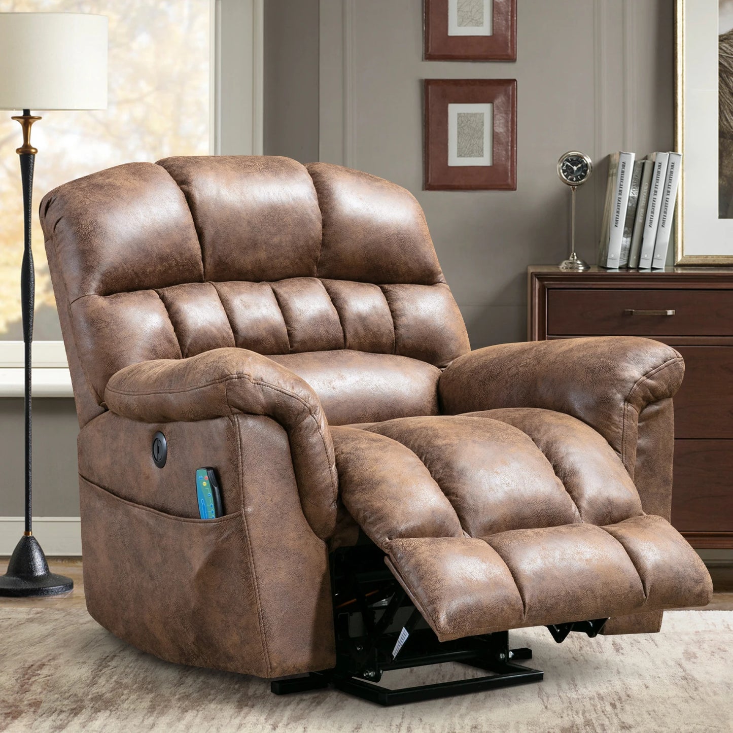 EBELLO Power Lift Recliner With Massage And Heat For Comfort
