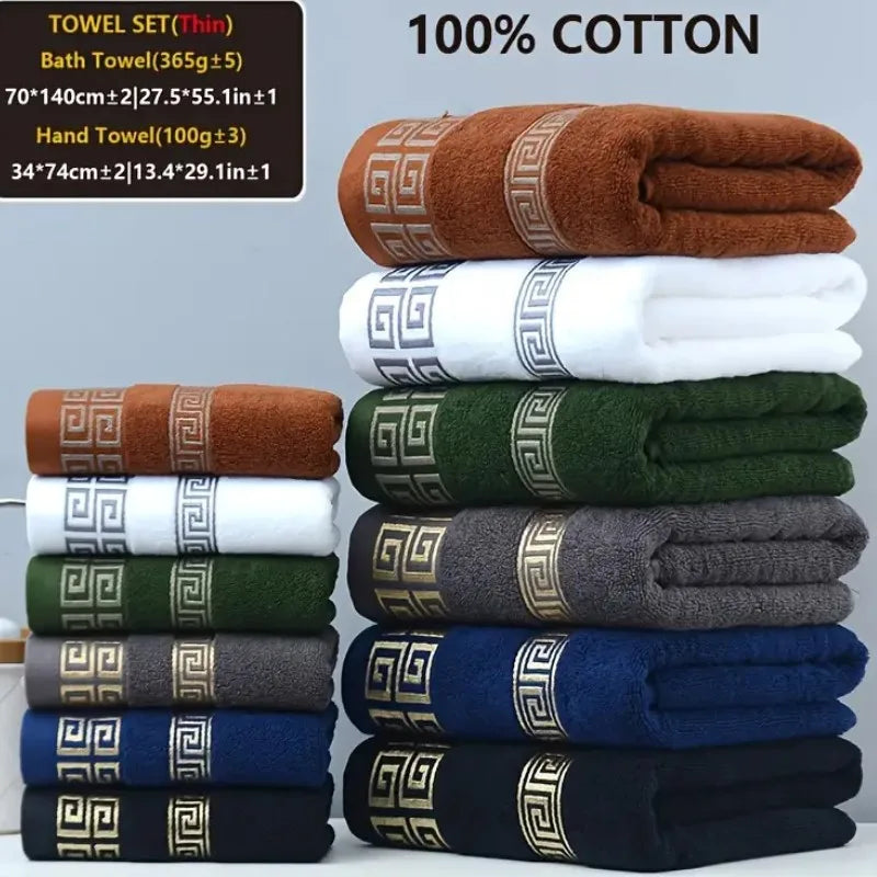 Cotton Towels 2 Pieces Quick Dry Embroidered Hotel Towels