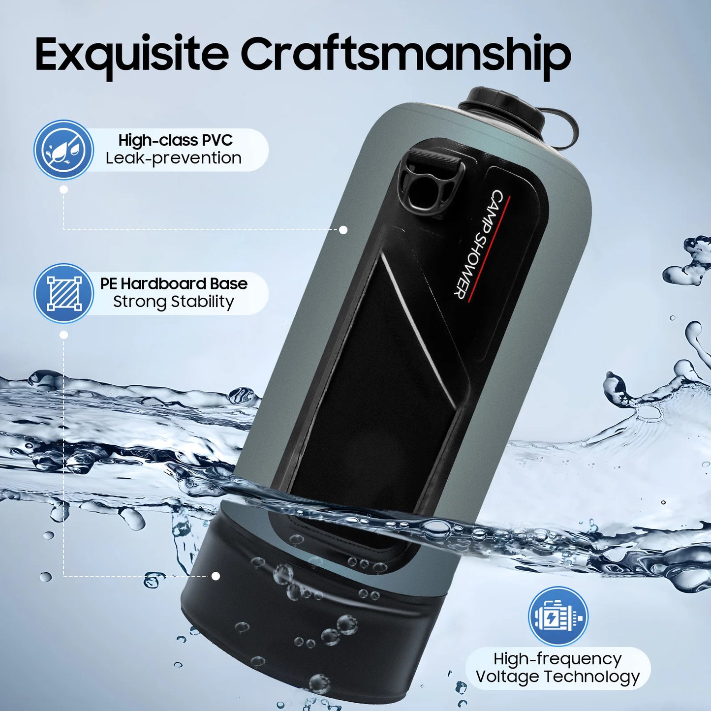 Bymaocar Portable Camp Shower Bag With Solar Heating And Hose