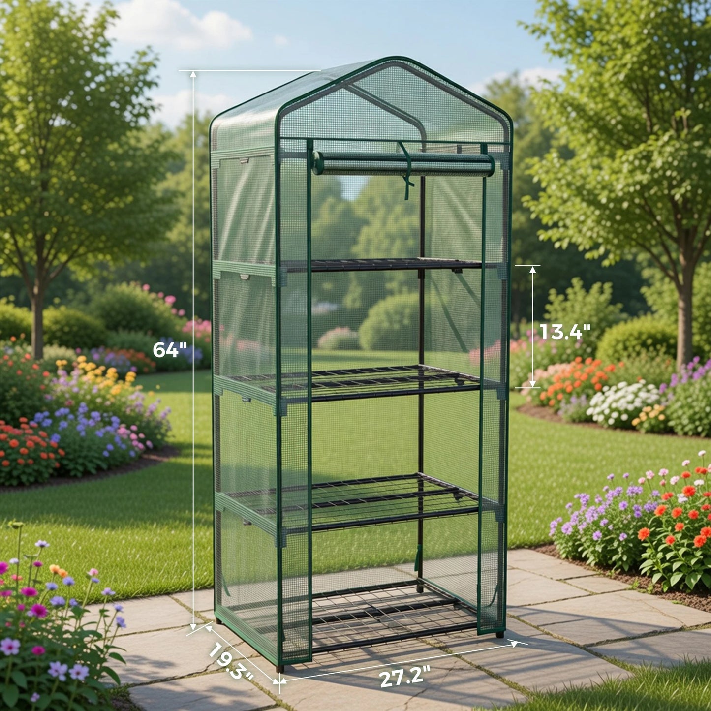 Portable Mini Greenhouse Multi Tier Rack With PE Cover Outdoor