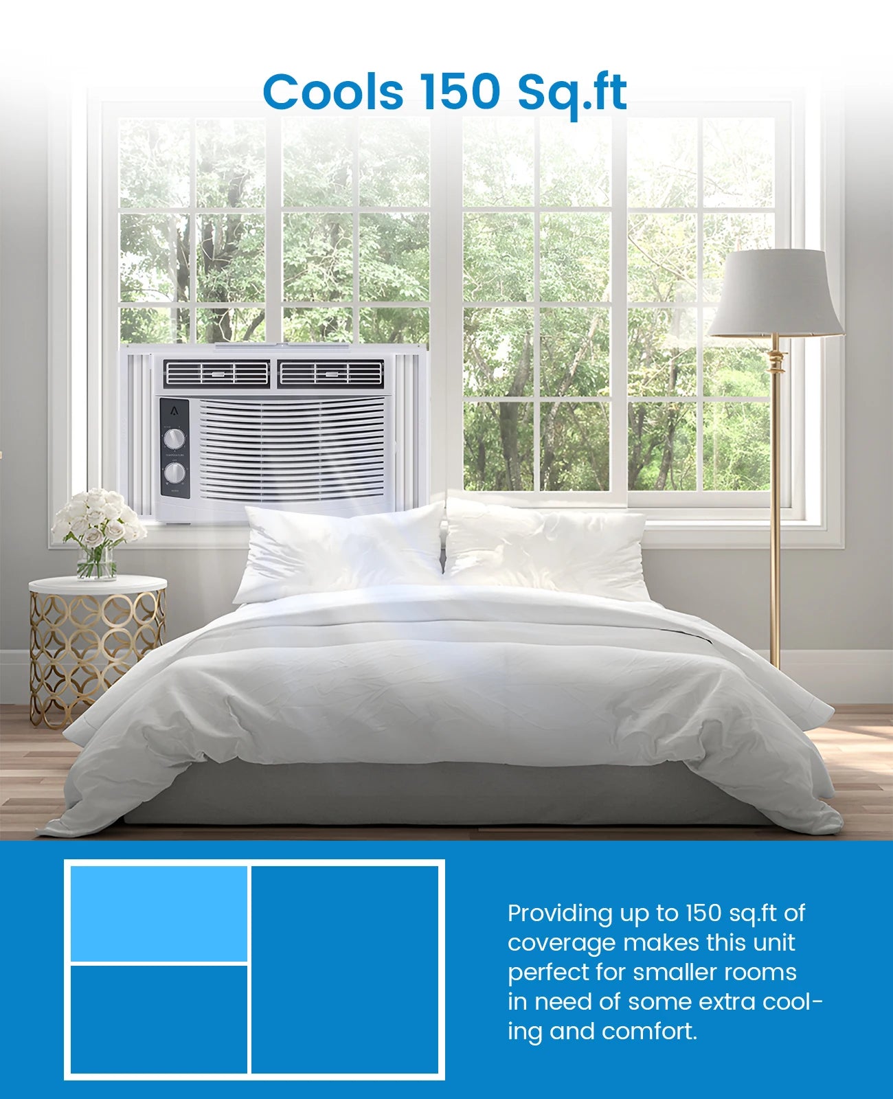 HiMISS 5000 BTU Window Air Conditioner Quiet With Remote