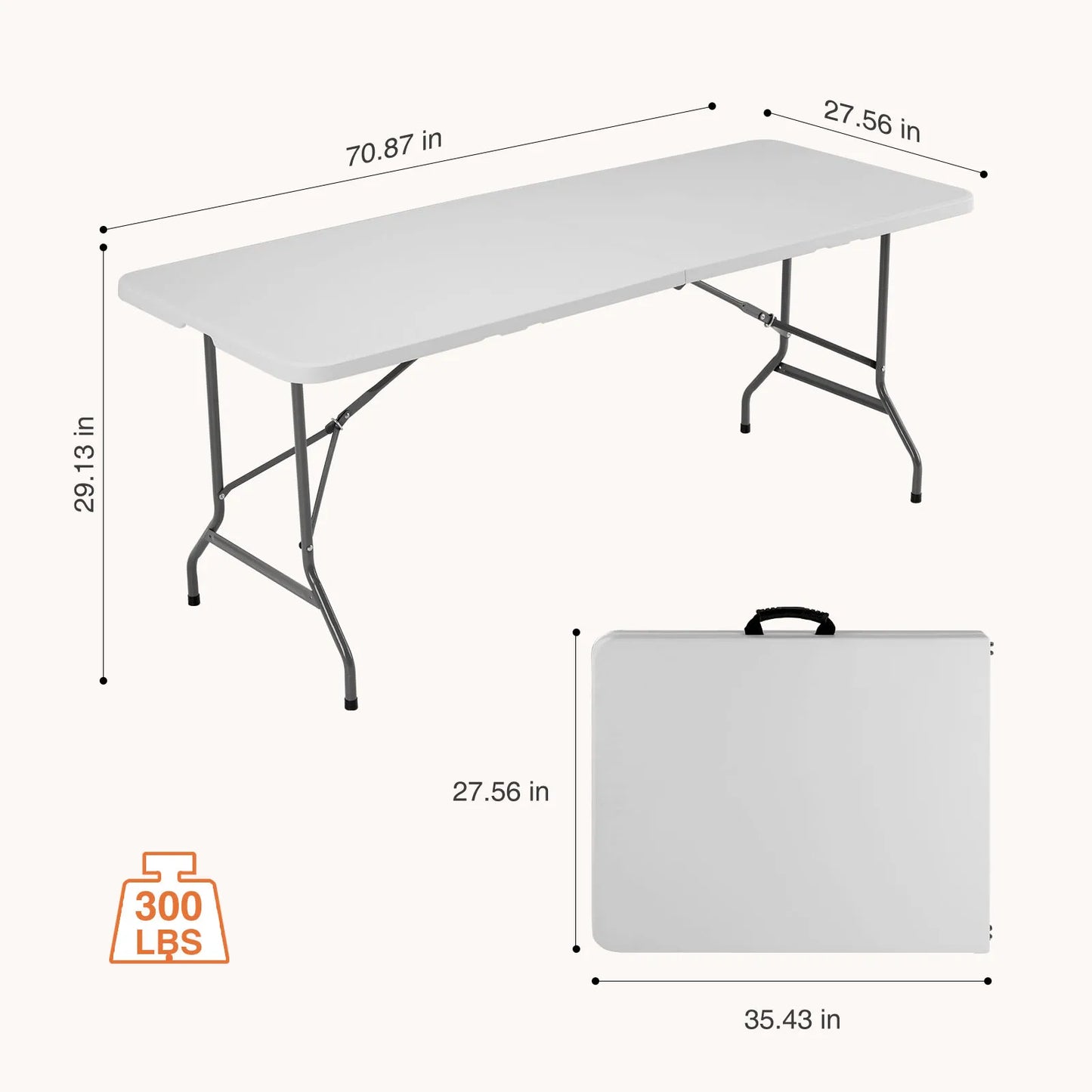 JHK Portable Folding Outdoor Table Heavy Duty With Safety Lock