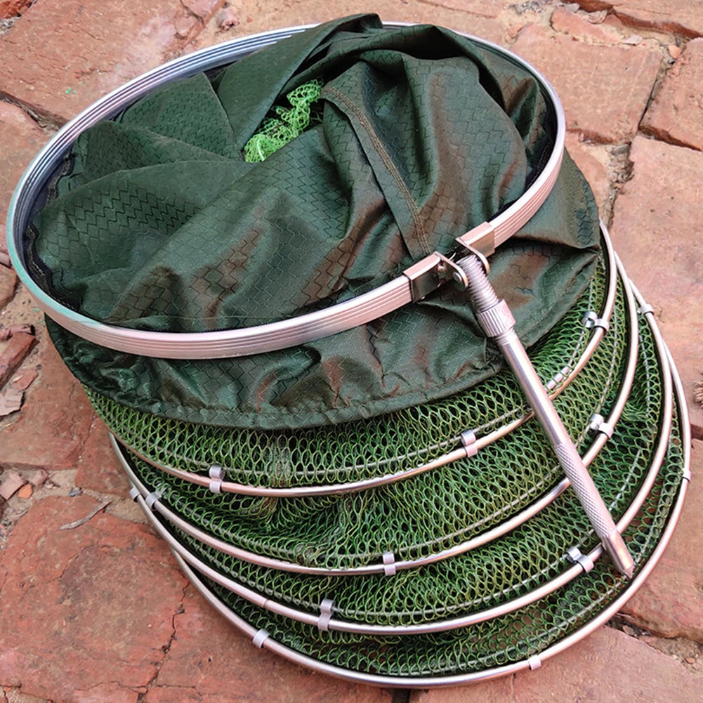 Portable Folding Fish Trap Net With Steel Ring Cage