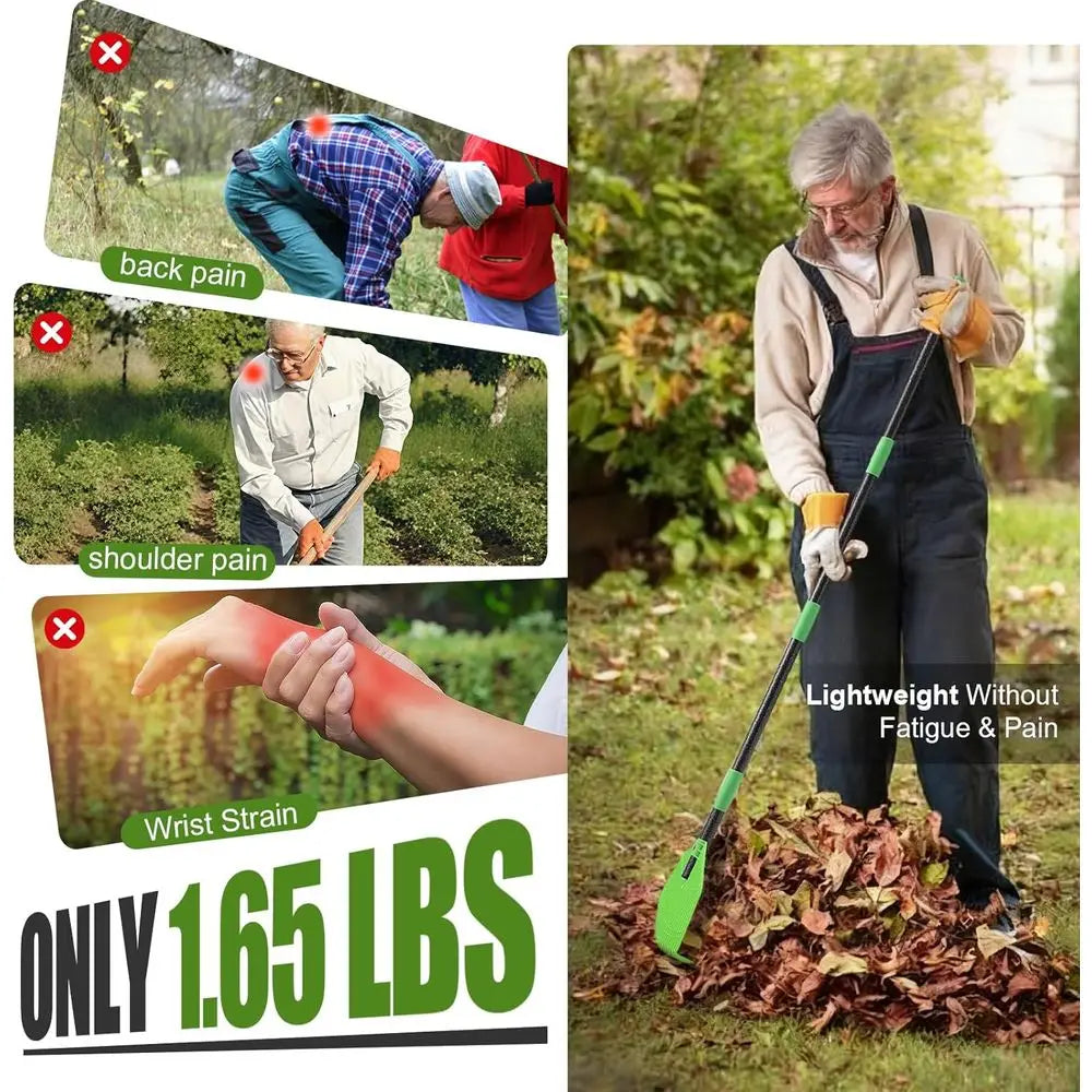 Adjustable Plastic Leaf Rake With Lightweight Handle For Leaves