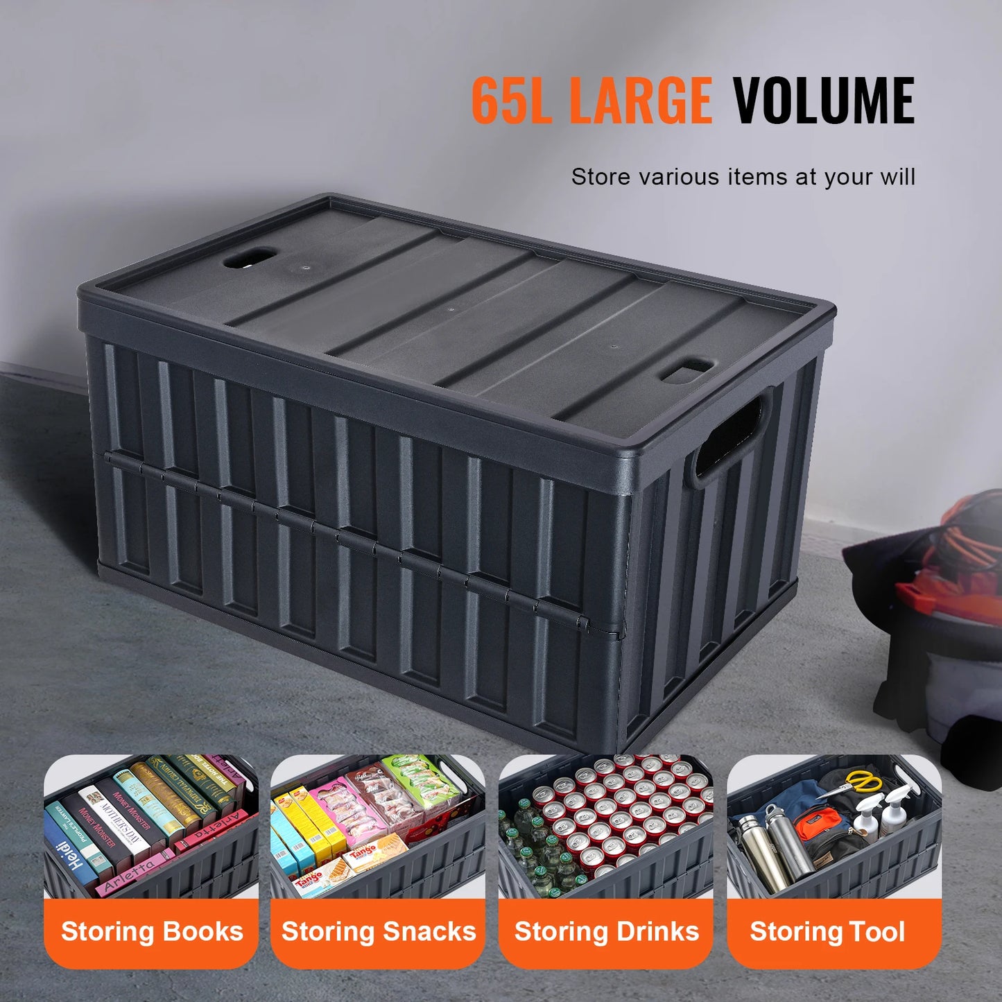SucceBuy Set of 3 Collapsible Storage Bins with Lids