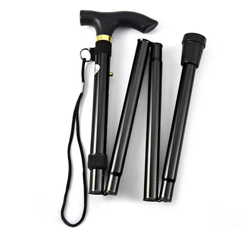 Aluminum Folding Walking Cane Trekking Poles With T Handle Outdoor