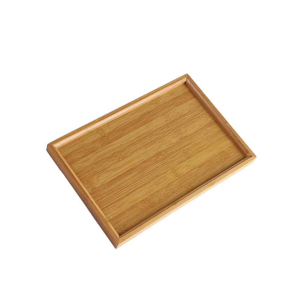 LEENKEA Bamboo Rectangular Serving Tray For Kitchen And Bar