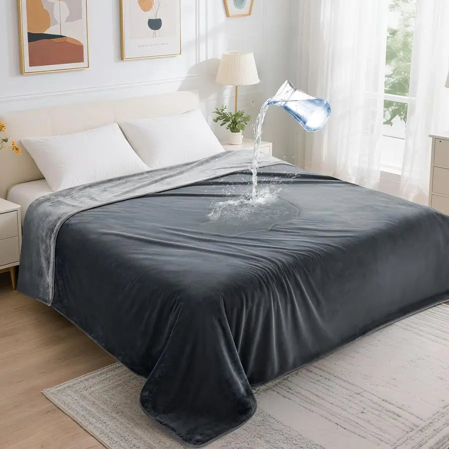 Waterproof Reversible Flannel Bed Blanket for Pets and Home Use