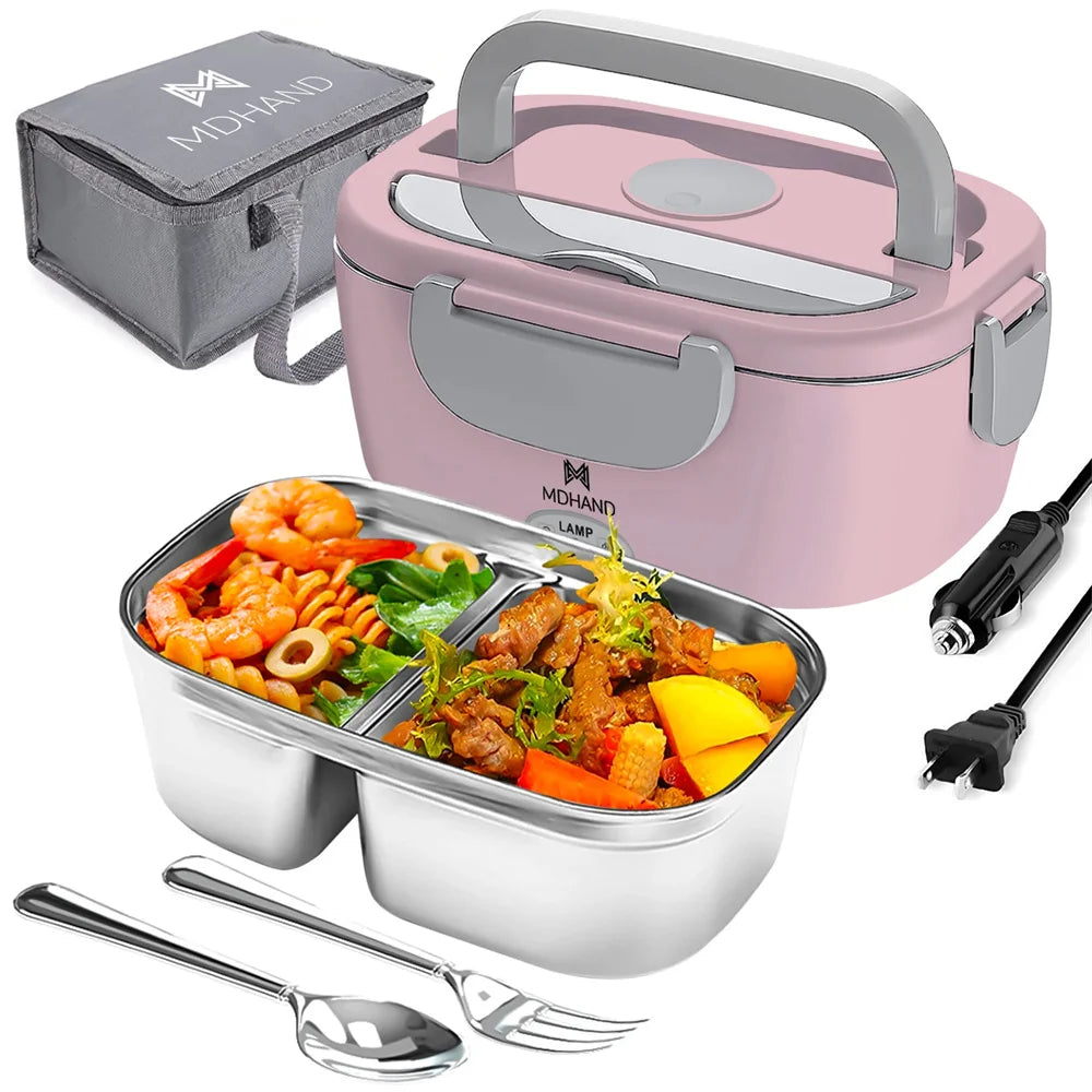 Electric Lunch Box Warmer Portable Food Heater Leakproof Car Home