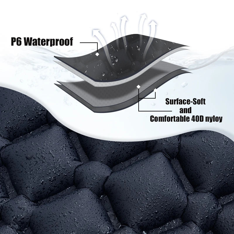 Pacoone Outdoor Sleeping Pad Camping Inflatable Mattress Built-In Pump