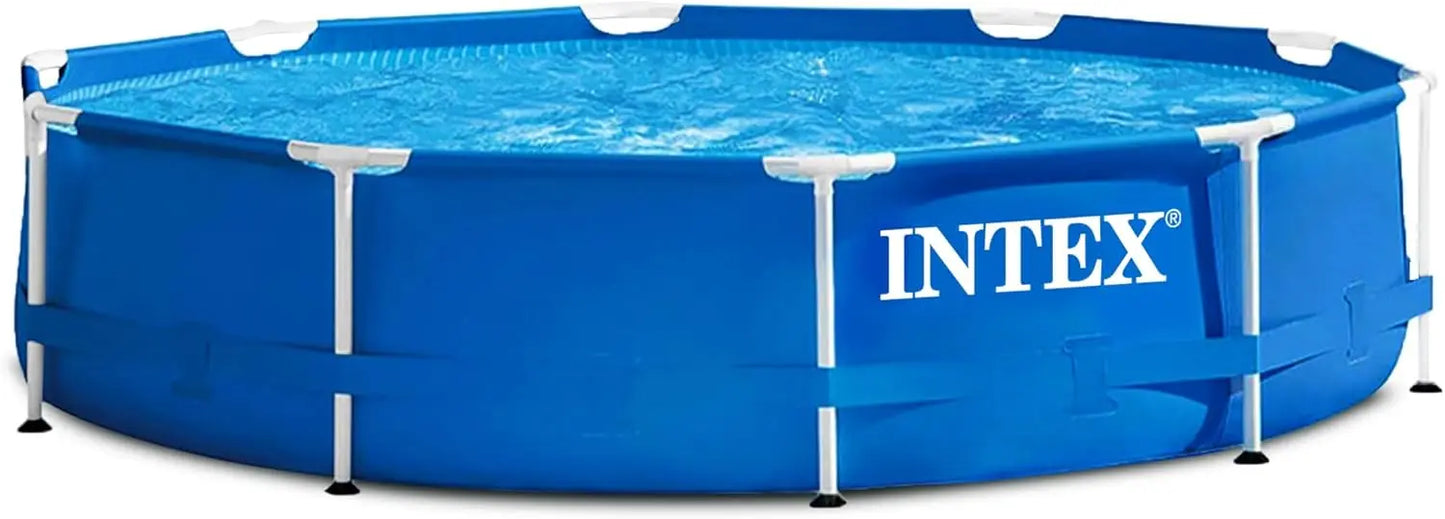 Outdoor Round Above Ground Pool With Metal Frame Easy Setup