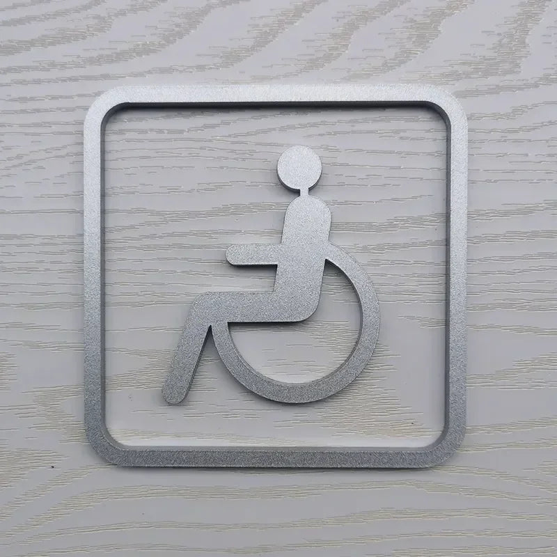 Creative Bathroom Signage Acrylic Shopping Malls Hotels Bathroom Restroom Toilet Squatting Sitting Door Stickers Prompt Signs