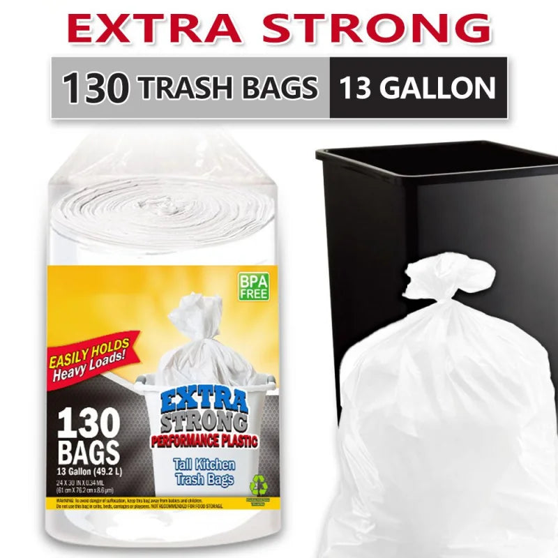 Heavy Duty Trash Bags 130 Count Leak Proof Odor Control