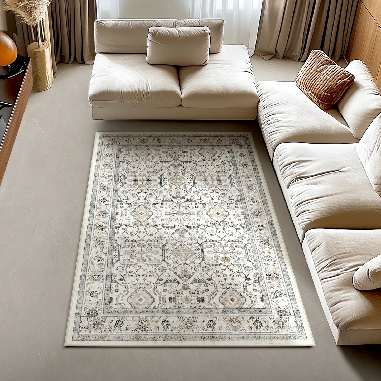 Kilim Wool Silk Washable Geometric Pattern Area Rug Living Room