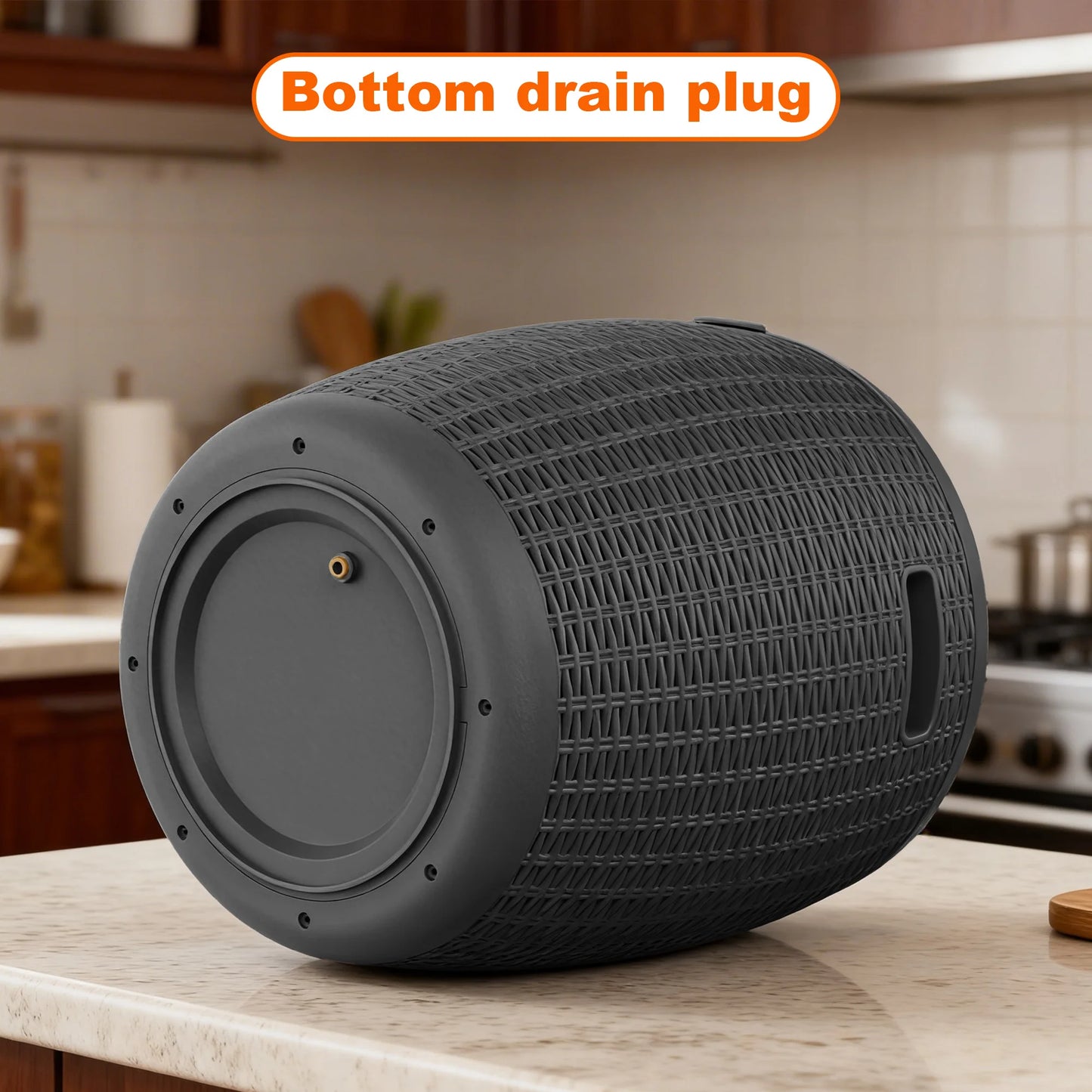 Rattan Texture Resin Ice Cooler Bucket For Outdoor Backyard Parties