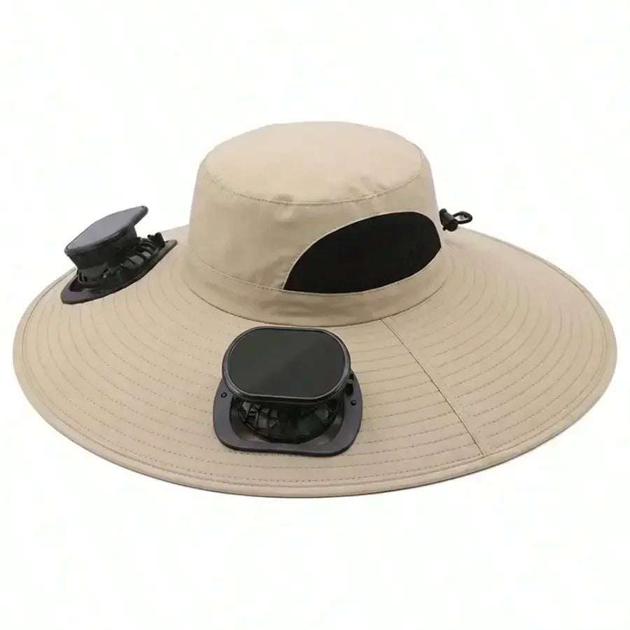 Solar Fan Cap With USB And UV Protection 180 Degree