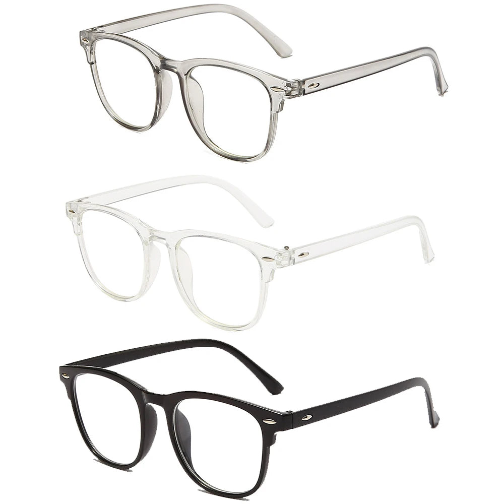 Blue Light Blocking Glasses Three Pack Unisex Round Eyewear