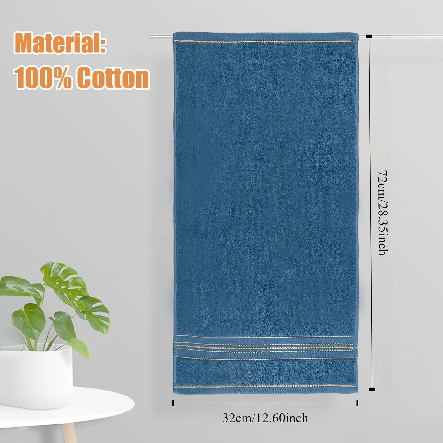 Pure Cotton Bath Towel Soft Absorbent Quick Dry Bathroom Towel