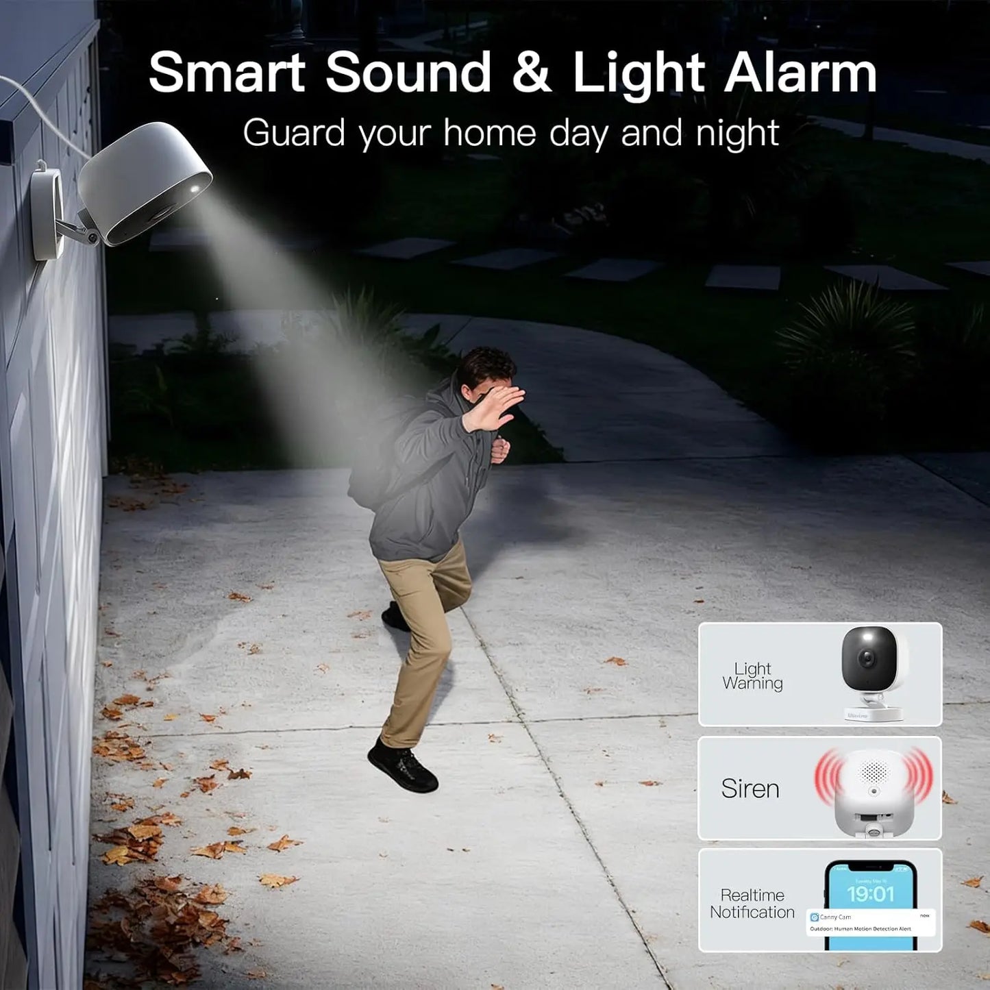 2.5K Security Camera With Night Vision, Motion Spotlight, Two-Way Audio