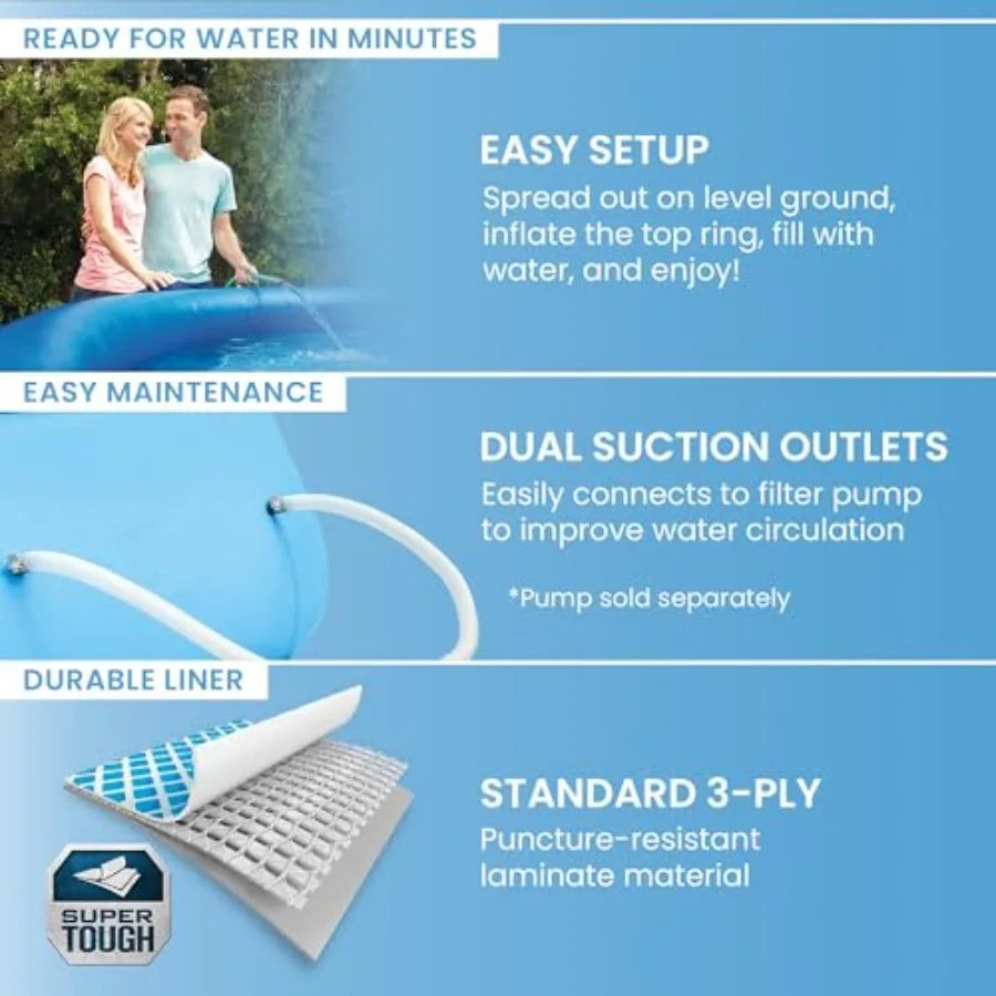 Easy Set Above Ground Round Inflatable Pool Pump Not Included