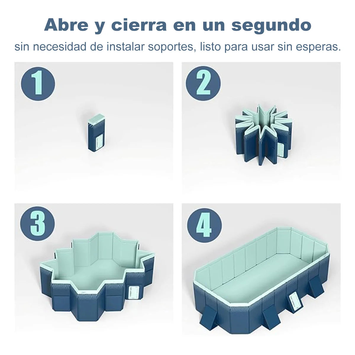 Foldable Rectangular Pool With Easy Setup For Outdoor Use