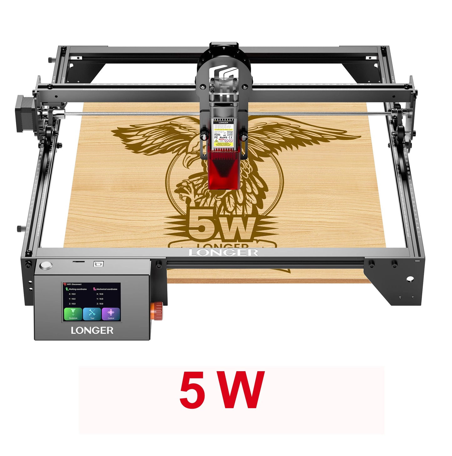 Longer Laser Cutter And Engraver RAY5 5W/10W/20W WiFi Touchscreen