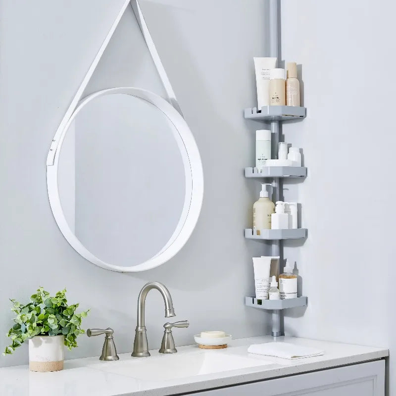 4 Tier Corner Shower Organizer Caddy With Tension Mount