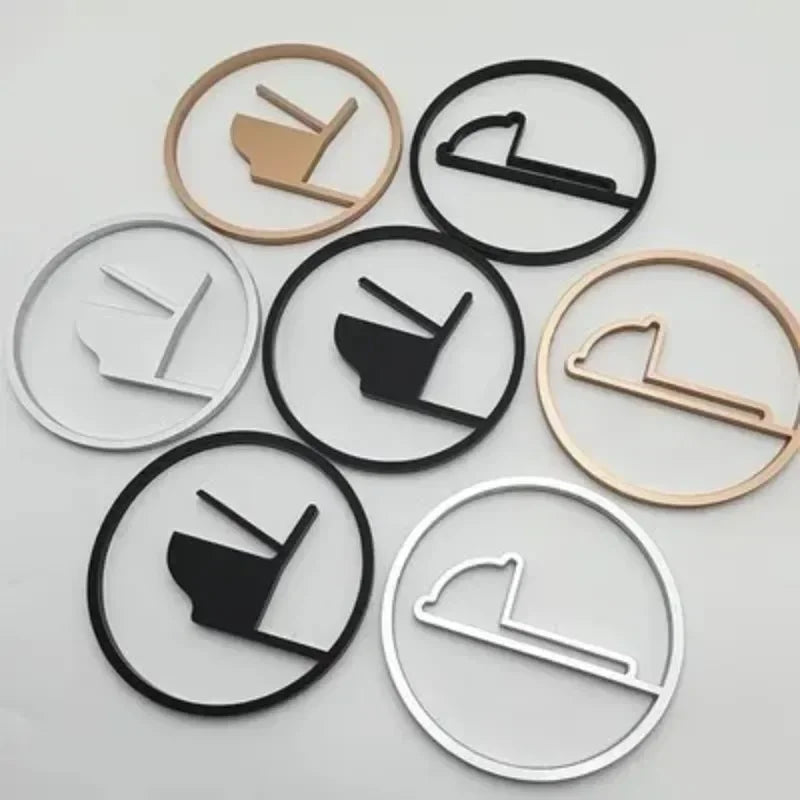 Creative Bathroom Signage Acrylic Shopping Malls Hotels Bathroom Restroom Toilet Squatting Sitting Door Stickers Prompt Signs