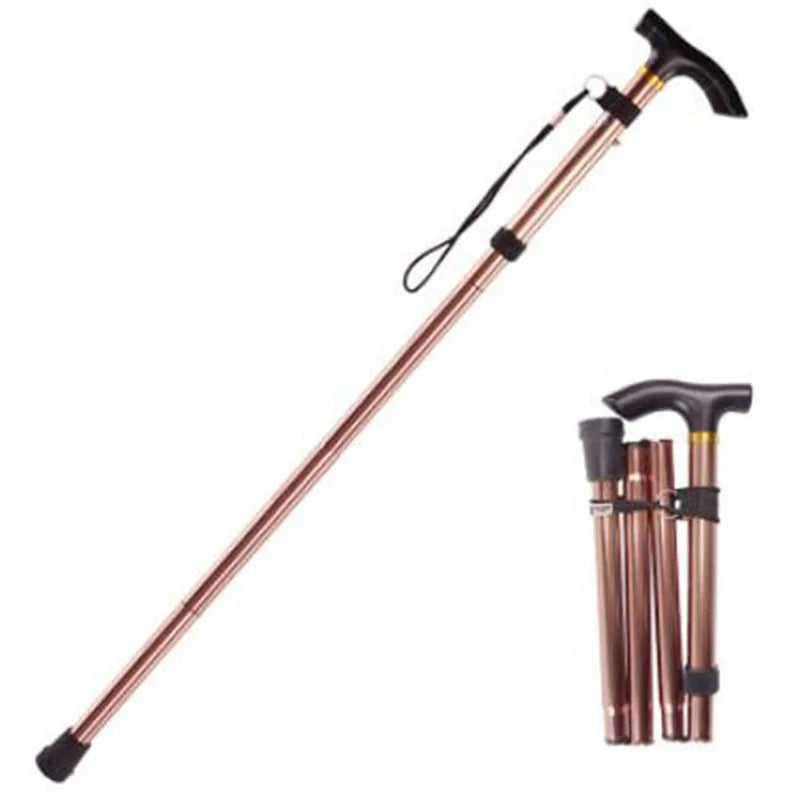 Aluminum Folding Walking Cane Trekking Poles With T Handle Outdoor