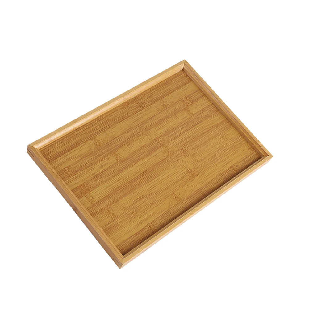 LEENKEA Bamboo Rectangular Serving Tray For Kitchen And Bar
