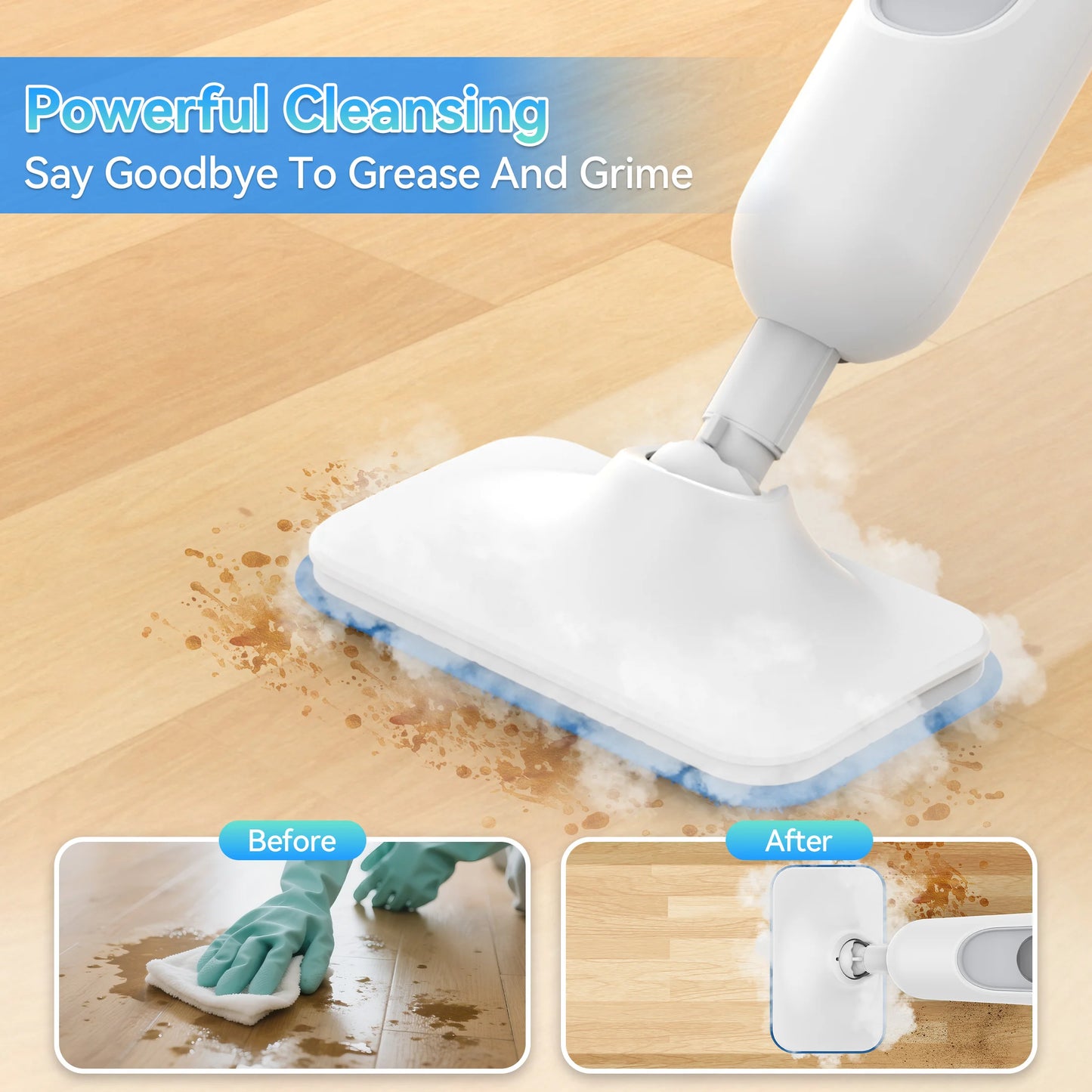 INSE 6-in-1 Powerful Steam Mop Detachable Floor Cleaner