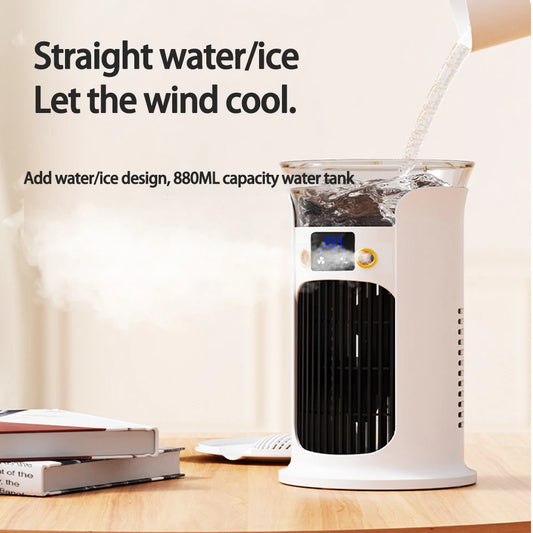 Mini Portable Air Conditioner Fan for Room Home Mute Desktop USB Camping Humidifier Water Mist Cooling Fan Night Lamp Air Cooler