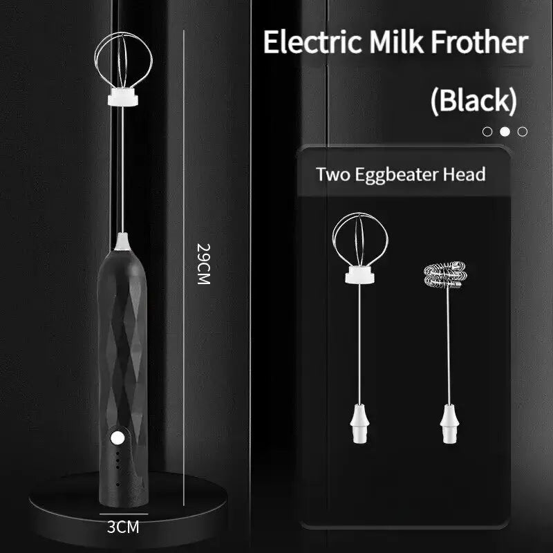 Portable USB Rechargeable Milk Frother Handheld Coffee Blender