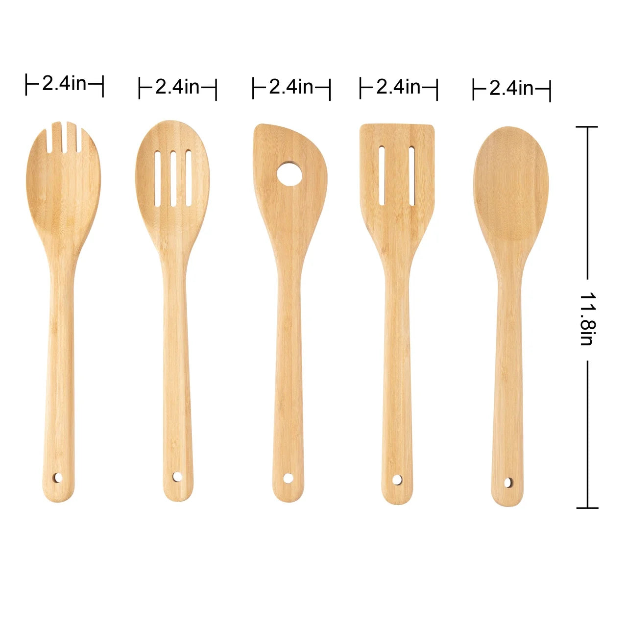 Bamboo Kitchen Utensil Set Five Piece Spoons For Cooking