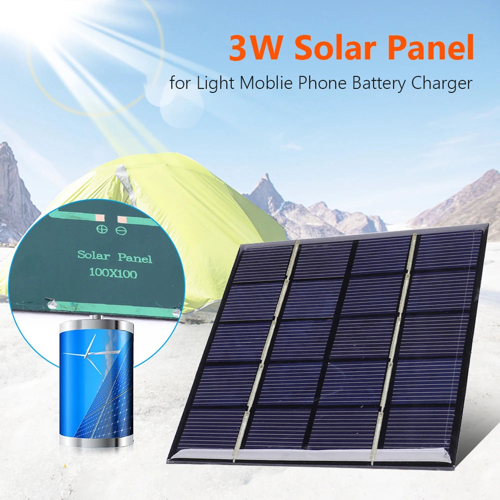 APWIKOGER Solar Panel 3W 5V Portable Charger For Phone