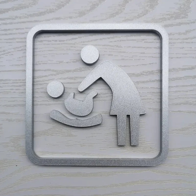 Creative Bathroom Signage Acrylic Shopping Malls Hotels Bathroom Restroom Toilet Squatting Sitting Door Stickers Prompt Signs
