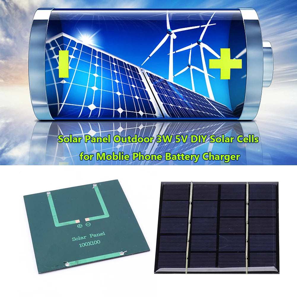 APWIKOGER Solar Panel 3W 5V Portable Charger Outdoor Use