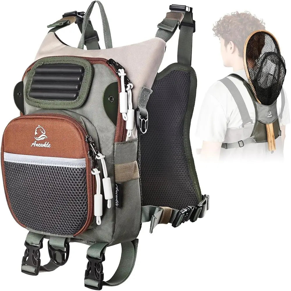 Fishing Chest Bag With Multiple Compartments Versatile Waterproof Tackle Storage