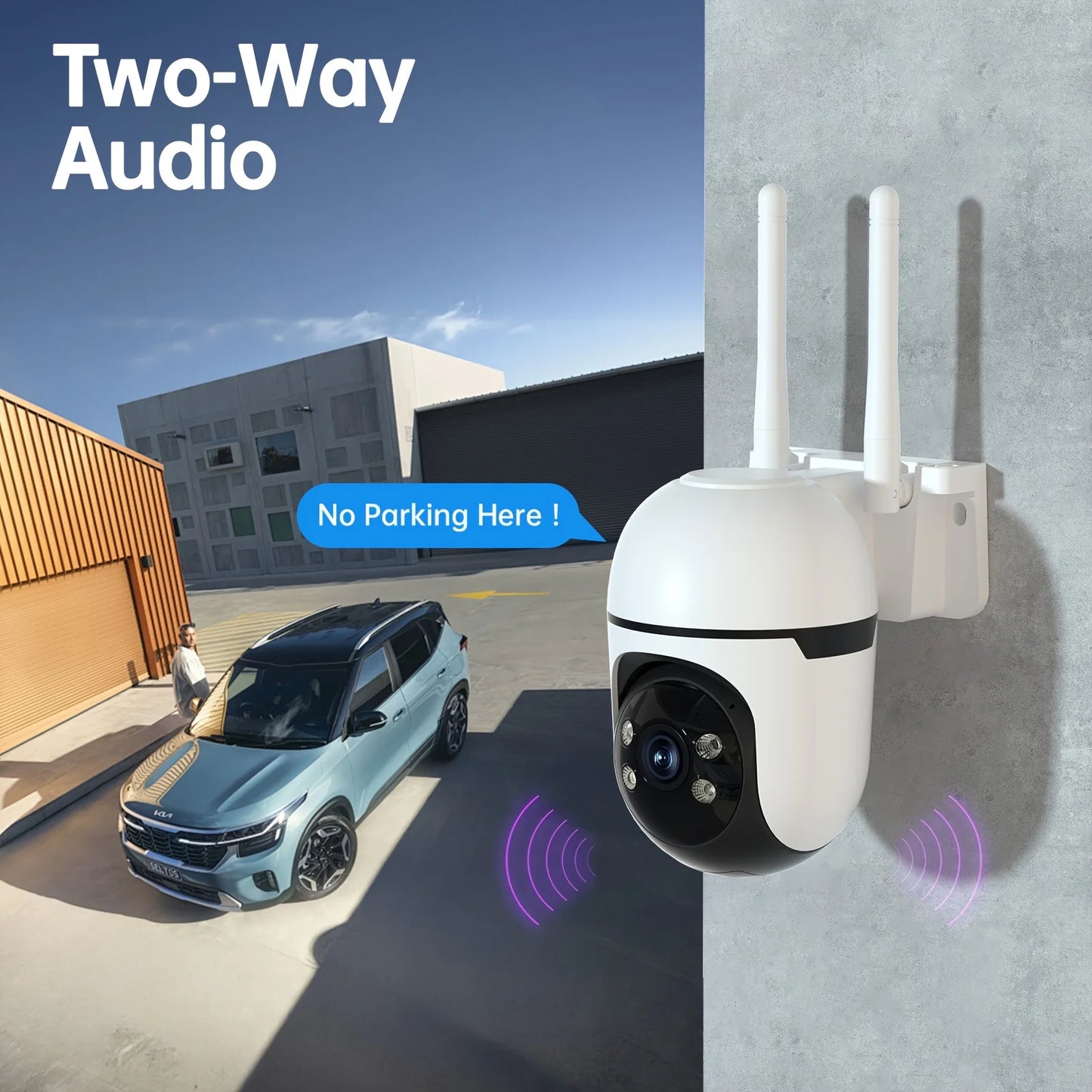 WESECUU Outdoor Security Camera 360 Degree Auto Tracking 4MP WiFi