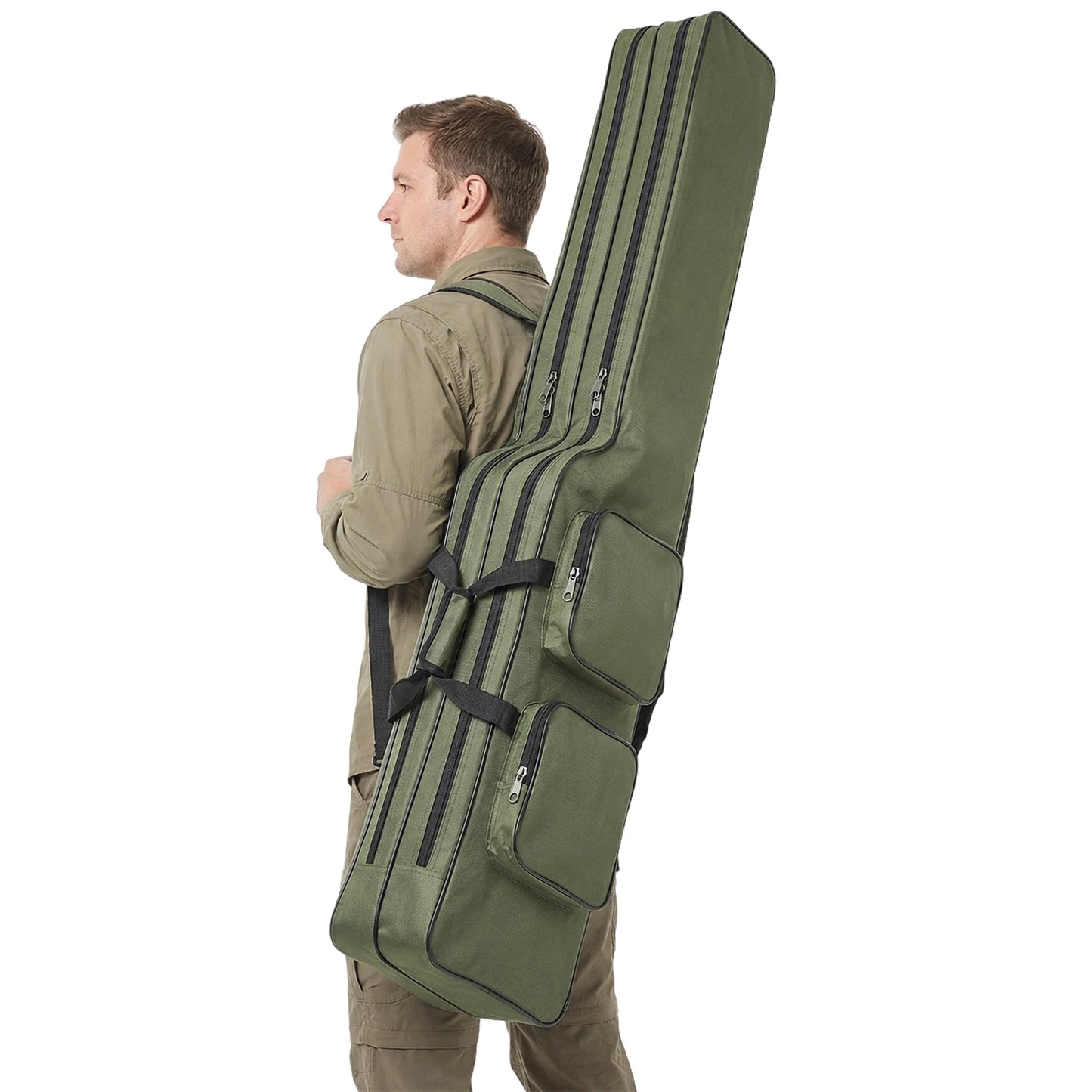 Waterproof Fishing Rod Holdall Bag Tackle Storage Case Oxford