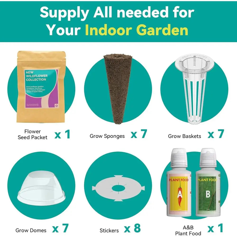 Indoor Hydroponic Garden Kit With 400+ Seeds And Pods
