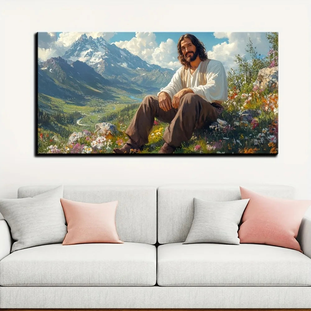 Impressionist Vintage Canvas Mural With Solid Pine Wood Frame