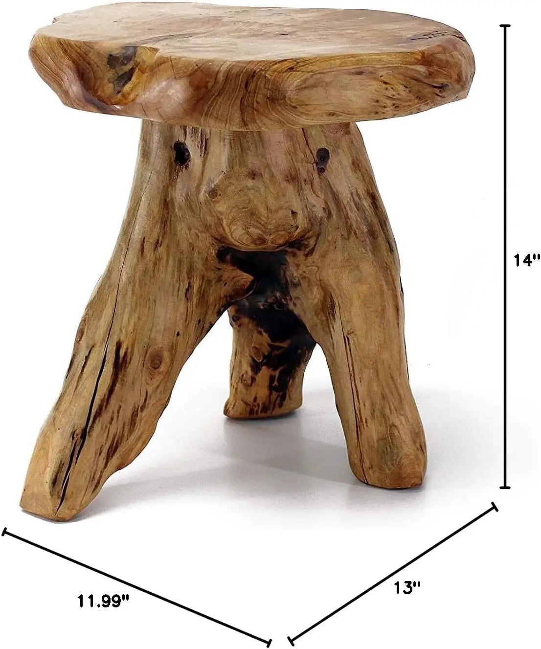 Natural Cedar End Table With Live Edge Plant Stand Nightstand
