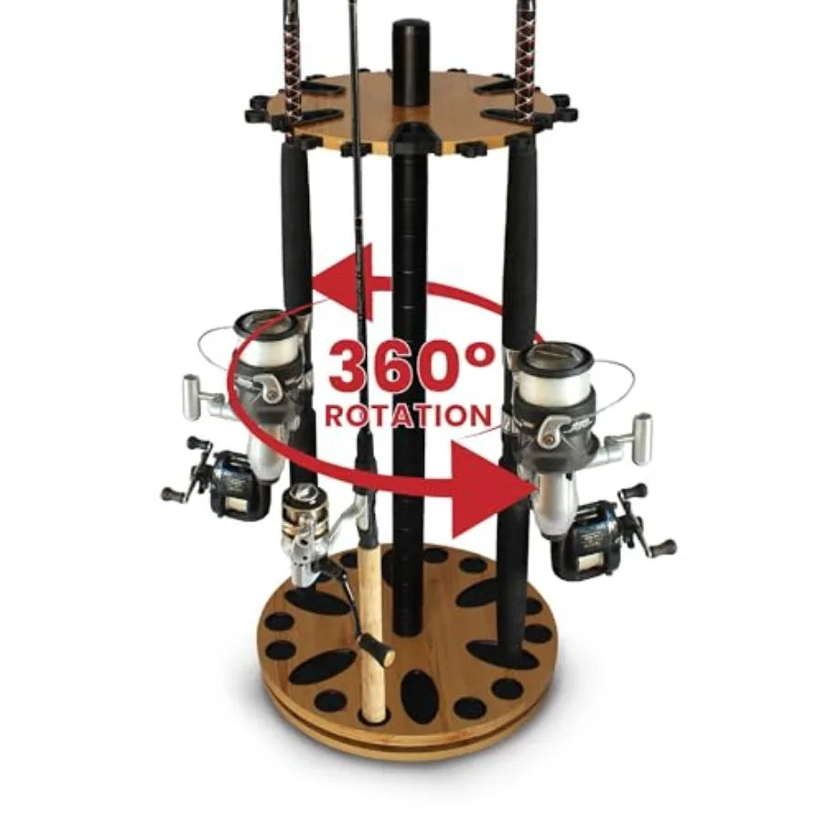 Fishing Rod Holder 360 Spinning Rack For Garage Organization
