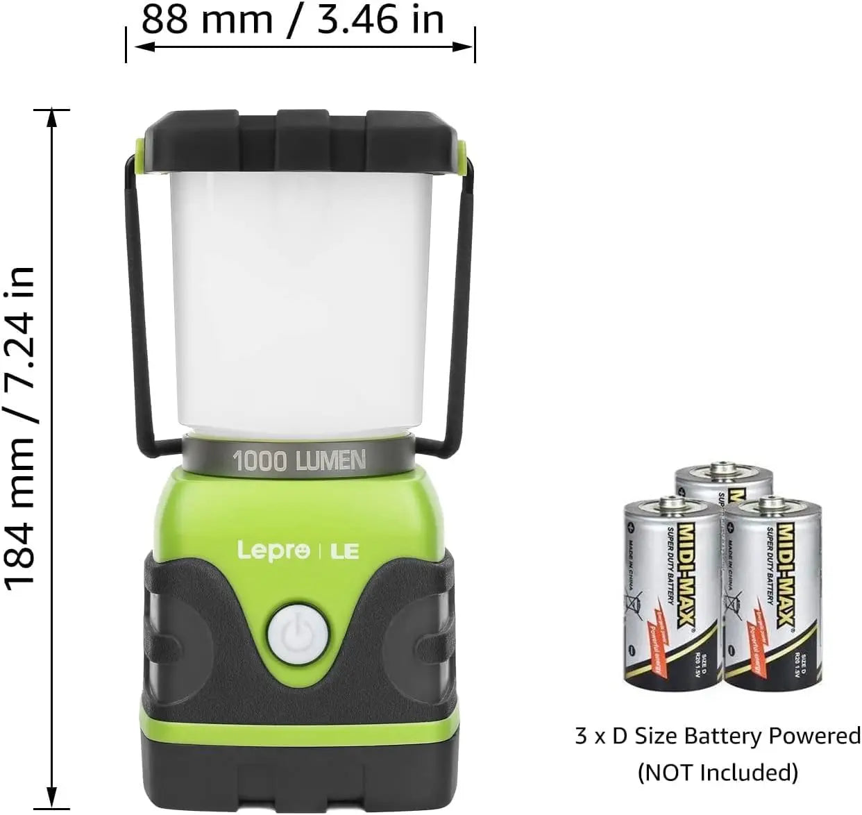 1000LM Waterproof Camping Lantern, Emergency Power Outage Light