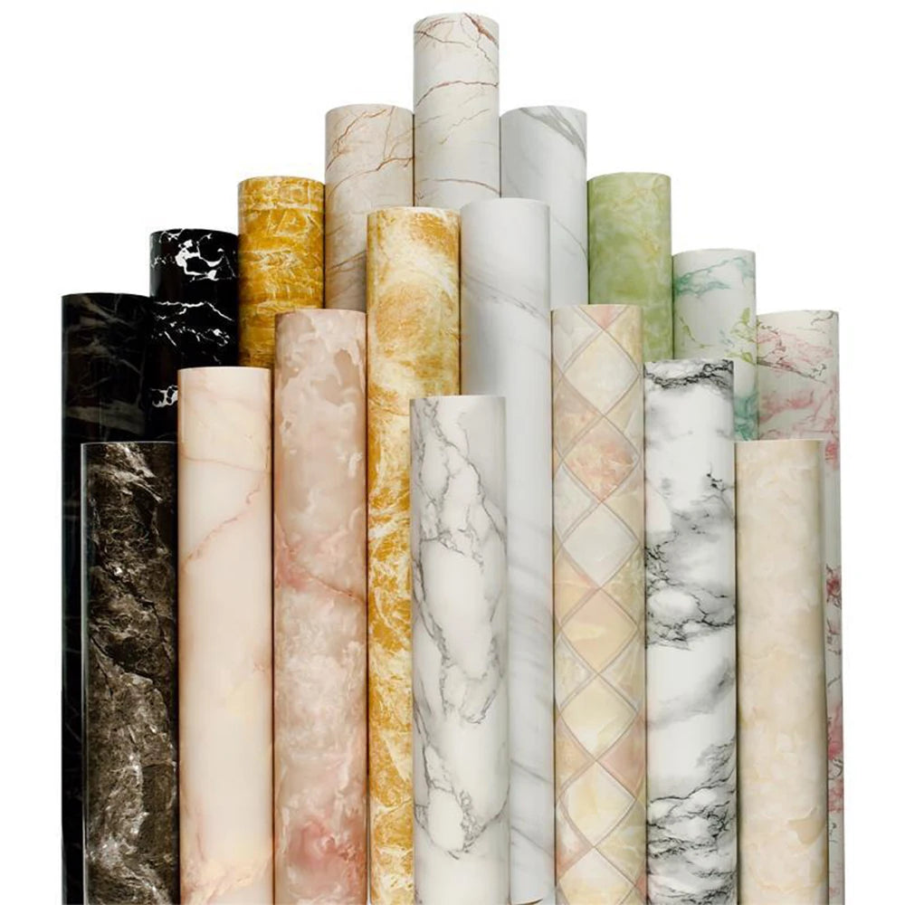 PVC Marble Kitchen Oil-Proof Self-Adhesive Wallpaper