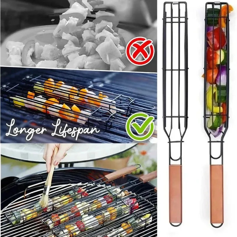 Portable Stainless Steel BBQ Grilling Basket For Meat