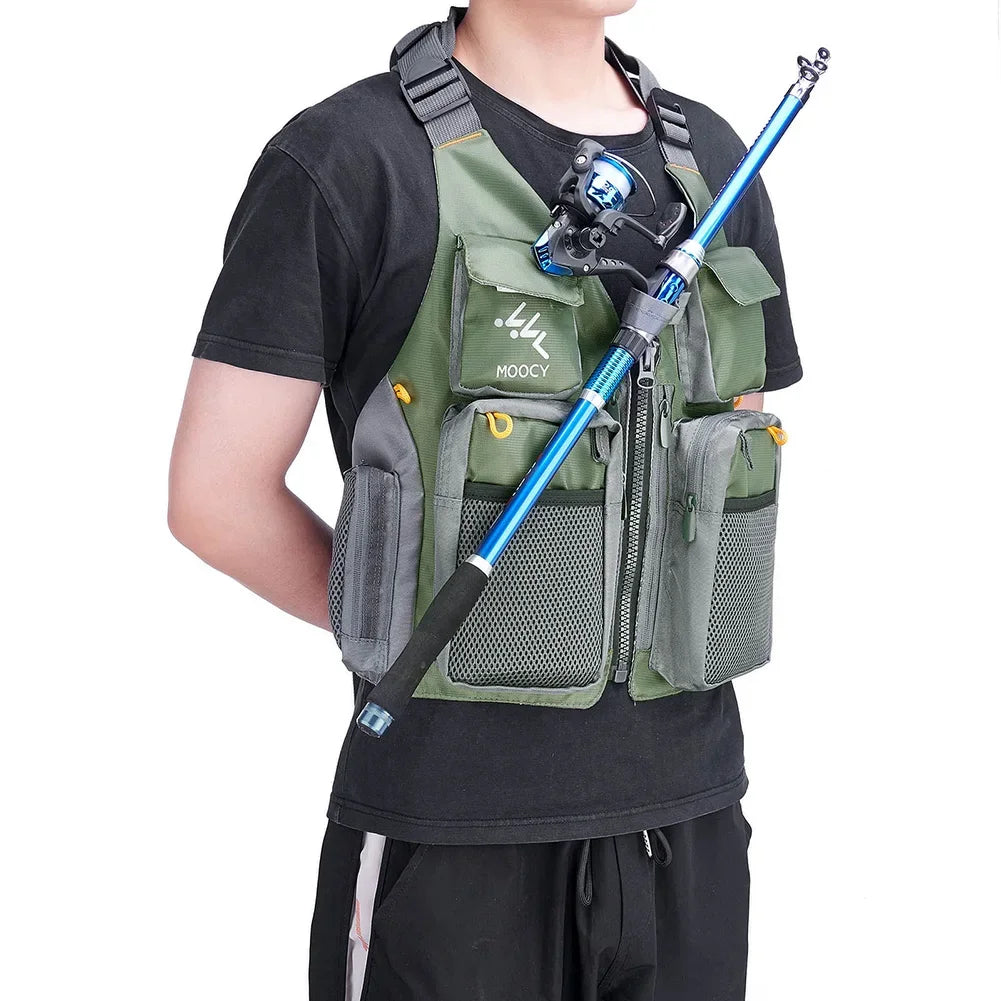 JOCESTYLE Breathable Fishing Vest With Zipper Pockets For Outdoors